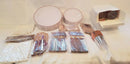 350 Pieces Rose Gold Square Plastic Plates With Silverware And Cups, Disposable