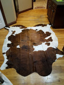 Tricolor Cowhide Rug Authentic Leather Rug with Hair on by Original Cowhide