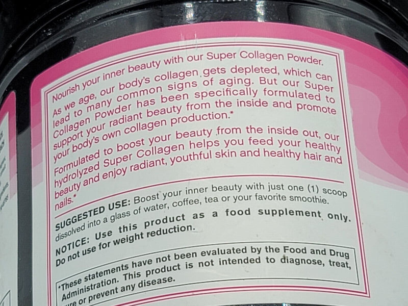 Three NeoCell Super Collagen Powder Unflavoured - 14oz 60 Servings, Exp 08/2022