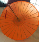 Vintage Oriental Umbrella With Wood Staff - Antique? Very Good Condition. Rare