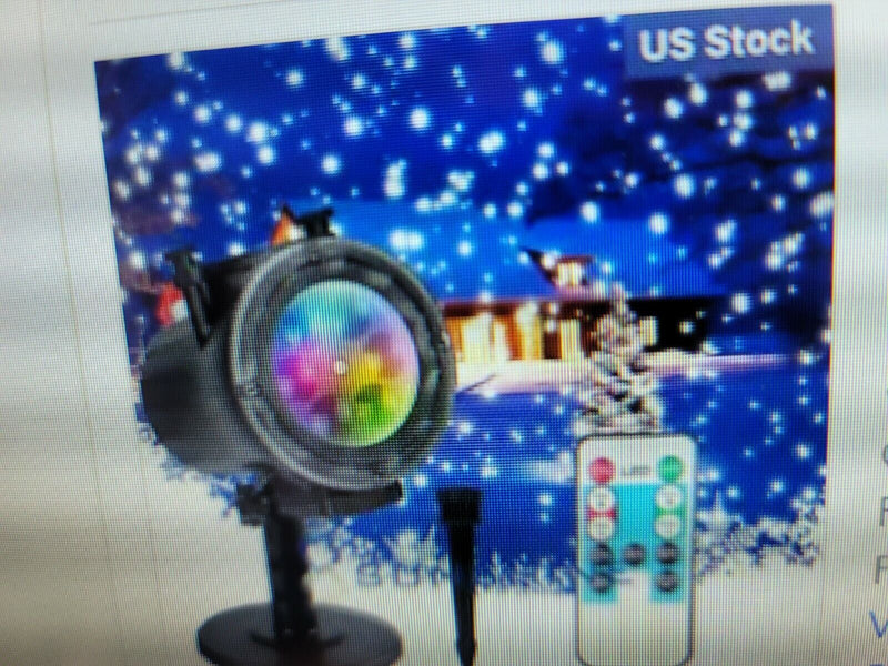 LED Projector Snowfall Light Christmas Laser Outdoor Landscape Xmas Lamp US Plug