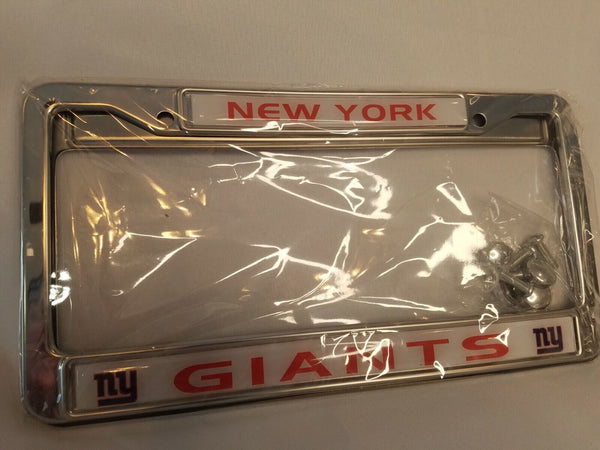 NY Giants Chrome License Plate Frames: Upscale Set for Fans