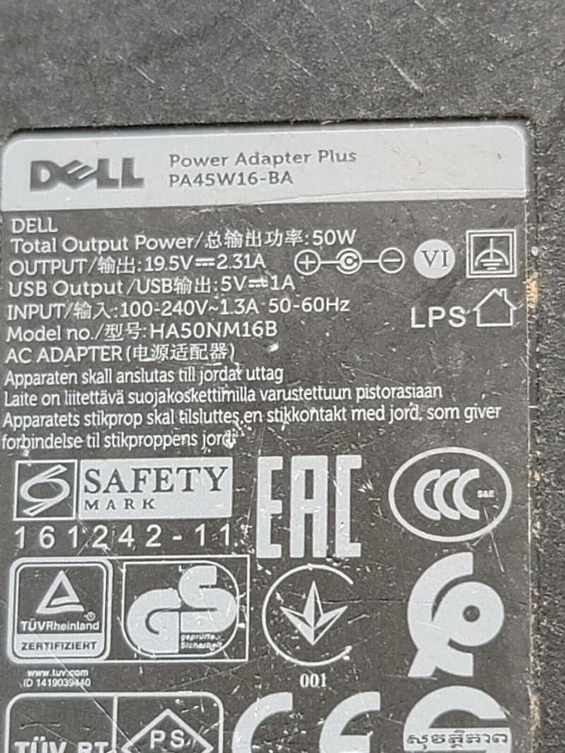 Genuine Dell Laptop Charger Ac Adapter Power Supply Pa45w16-Ba 45W 19.5V 2.31A