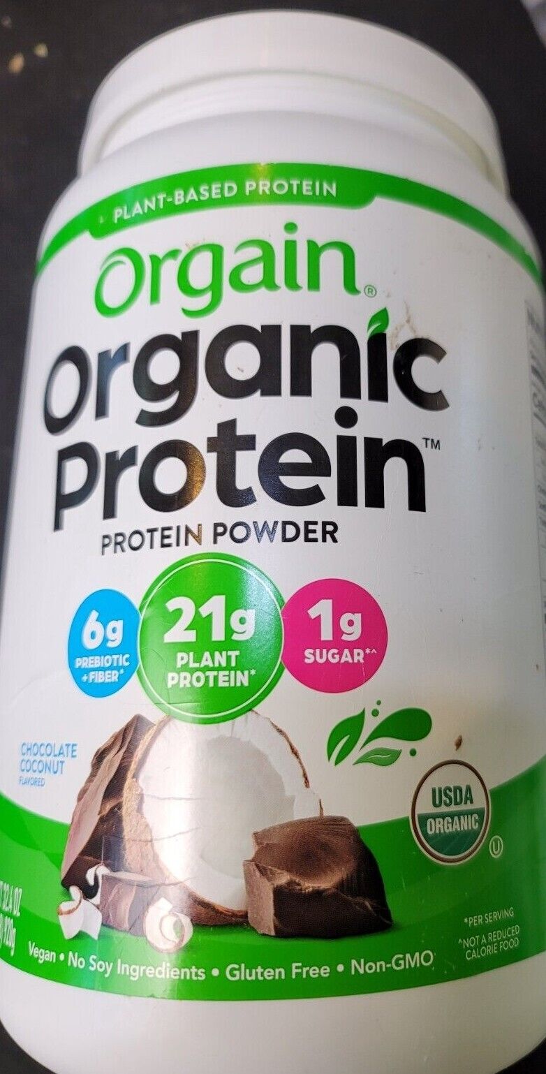 Orgain Organic Plant Based Protein Powder Chocolate Coconut Vegan Low Net Carbs