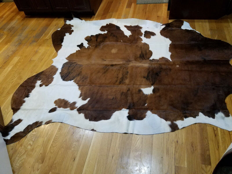 Tricolor Cowhide Rug Authentic Leather Rug with Hair on by Original Cowhide