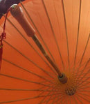 Vintage Oriental Umbrella With Wood Staff - Antique? Very Good Condition. Rare