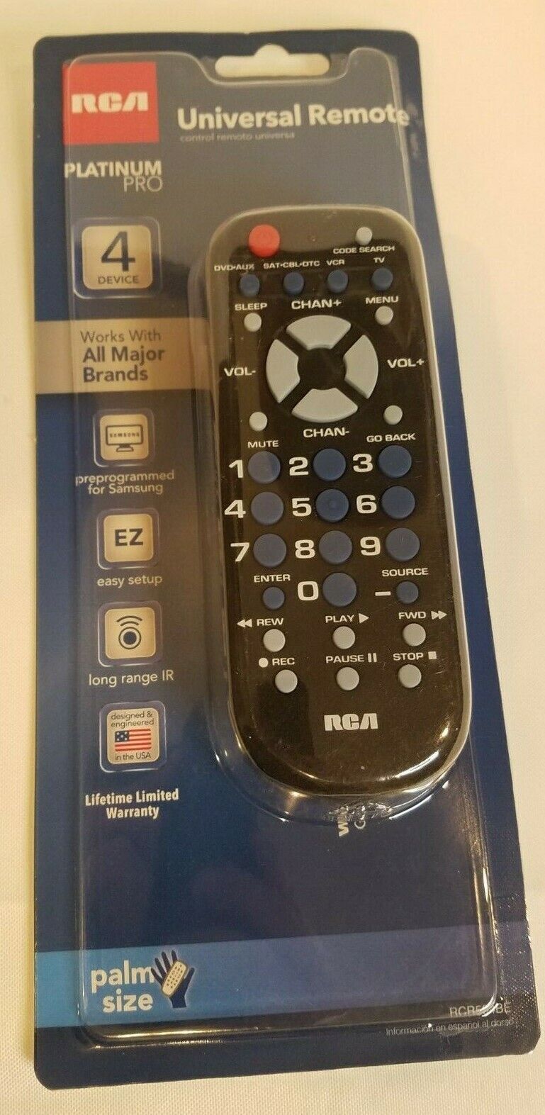 RCA Universal Remote Control for TV, VCR, DVD & Cable in Black
