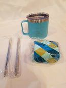 Ultimate Olivia Gift Set Bundle 14 Oz - 5 Piece Mug Set Socks - Stainless Straw