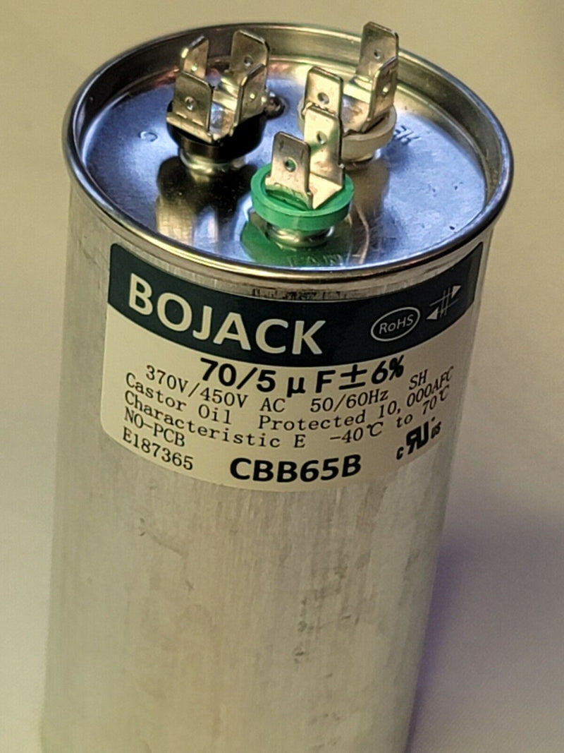 Bojack 45+5Uf 45/5Mfd ±6% 370V Cbb65 Dual Run Circular Start Capacitor For Ac...