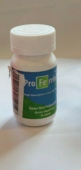 Proferrin ES Heme Iron Polypeptide Dietary Supplement Tablets, Blue/Green, 30